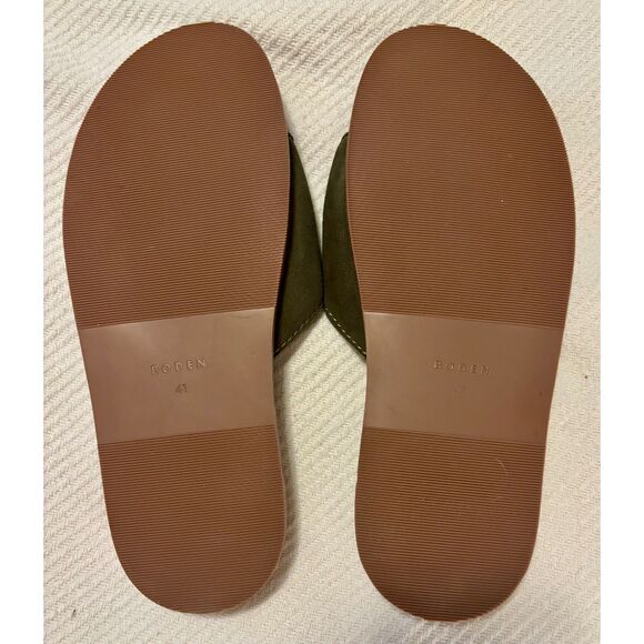 Boden Hardware Mule Footbed Sandal, Deep Olive, Sz 41 (9.5) NEW - Picture 8 of 9